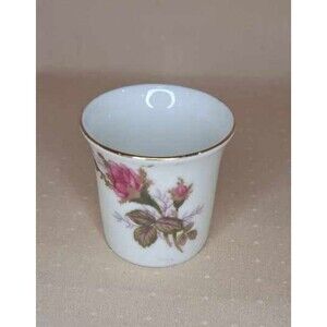 Vintage Royal Sealy Moss Rose Cup Japan 2.5" tall Floral Pattern